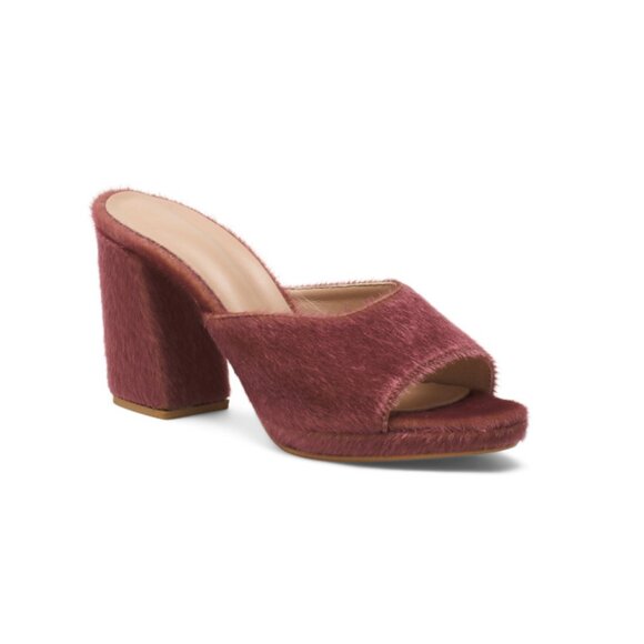 ARCH NYC Purple/Pink Faux Fur Open Toe Moscow Mules - Picture 1 of 2